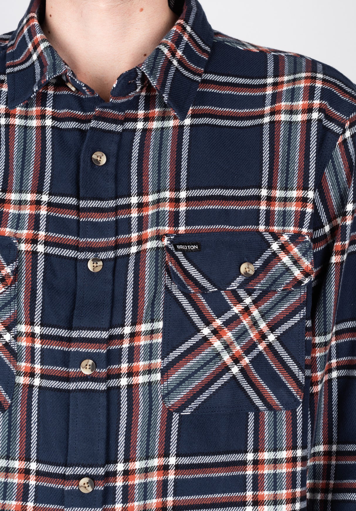 Bowery Flannel washednavy-offwhite-terracotta Rueckenansicht