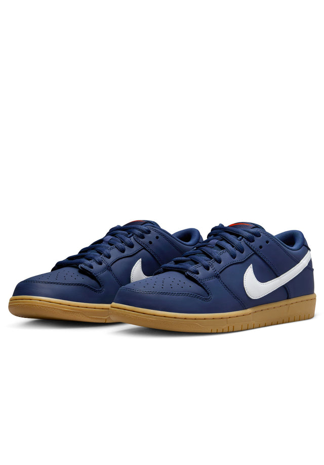 Dunk Low Pro navy-white-navy-gumlightbrown Vorderansicht