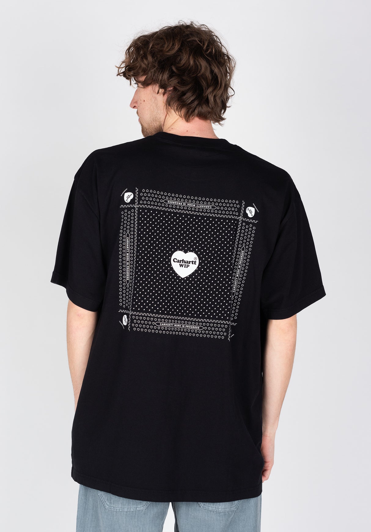 Heart Bandana black-whitestonewashed Vorderansicht