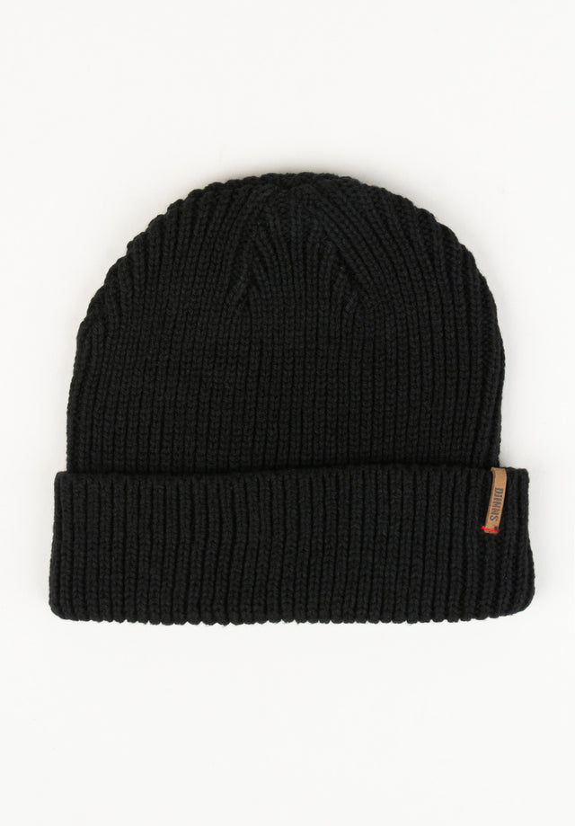 Super Short Beanie Rip Knit #2 black Vorderansicht