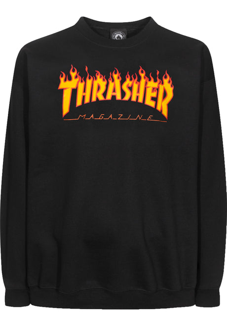 Flame Crewneck black Vorderansicht