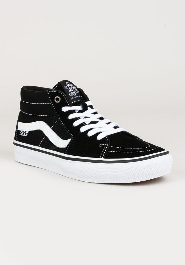 Skate Grosso Mid black-truewhite Vorderansicht