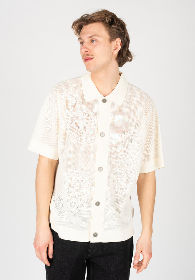 Tear Drop Open Knit Shirt unbleached Vorderansicht