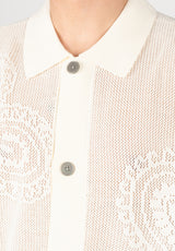 Tear Drop Open Knit Shirt unbleached Rückenansicht