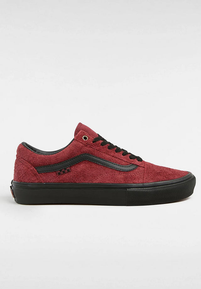 Skate Old Skool hairysuedeblack-burgundy Vorderansicht